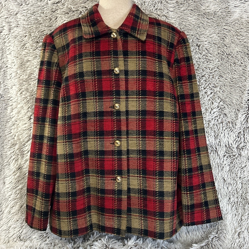 Sag Harbor Woman Sz 20W Red Plaid Career Office Academia Workwear Preppy